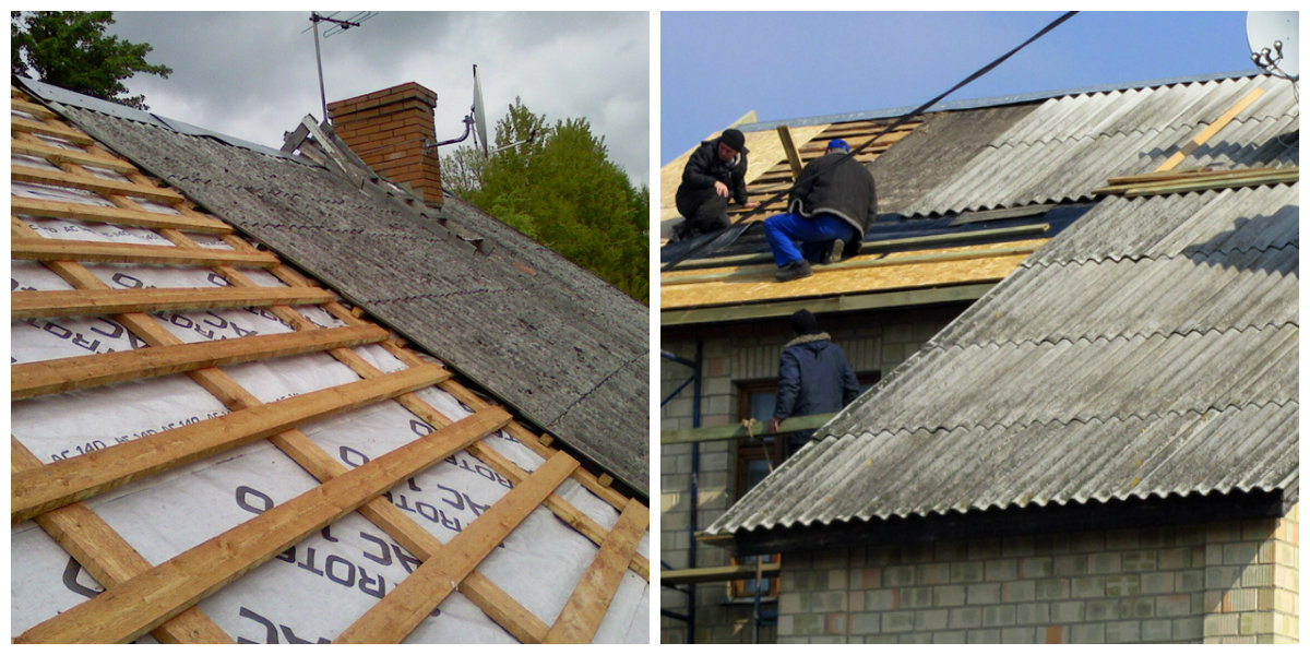 Как демонтировать шифер с крыши
